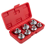 7-Piece Set Of Steel Cap 24-38MM Oil Socket Wrench Hand Filter Removal And Assembly Tool