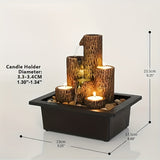 1pc Tree Stump Shape USB-Powered Desktop Fountain Furniture Decoration With Candlestick Function For Office Living Room Home Decoration