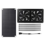 Greenhouse Panel Exhaust Fan for Sheds 10W Solar Panels 2 High Speed DC Brushless Fans Chicken Coop Dog House