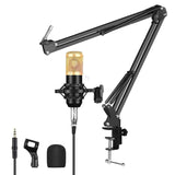 Condenser USB Microphone Audio Dynamic System Kit Cantilever Bracket Anti-Spray Net Set Sound Record
