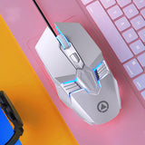 Wired Gaming Mouse Adjustable Color Light Streamline Design Pc Computer Mice