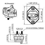 12-32V Circuit Breaker Trolling Motor Car Marine Boat Stereo Audio Inline Inverter Waterproof with Manual Reset Switch Fuse 10A