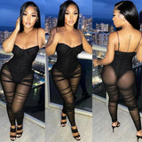 Women's See-through Suspender Jumpsuit