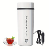 1pc 12V Car Electric Travel Kettle, 12V Car Portable Electric Tea Coffee Kettle, Water Heater Auto Shut-Off, Stainless Steel 304 Liner,