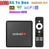 X5 Android 10.0 Smart TV 2GB 16GB Allwinner H313 Quad Core 4K BT v5.0 Wifi6 1080p Media Player Set Top Box