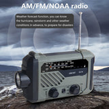 Emergency Weather Radio SOS Alarm Multifunctional Bright Flashlight with Reading Lamp Audio Equipment Solar Charging