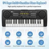 37 Keys Kids Piano Keyboard Portable Electronic Musical Instrument Multi-Function Music Piano For Kids (Black)