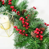 10pcs Artificial Pine Branches Holly Red Berries Stems for Xmas Tree DIY Wreath Decorations Christmas Home Decoration