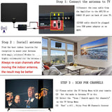 High Gain Carbon Fiber Indoor HDTV Digital TV Antenna 4K Dual Amplification Signal Amplifier