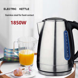 Electric Kettle 1.7L Tea Coffee Stainless Steel 2200W Portable Travel Water Boiler Pot For Hotel Family Trip Dropshipping