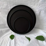3pcs Black Round Bathroom Tray, Bathroom Supplies Serving Tray, Multifunctional Vanity Tray, Countertop Organizer Tray For Perfume Dresser Jewelry Candle, Coffee Table Decorative Tray