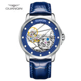GUANQIN Business Sapphire Mechanical Automatic Winding Men's Watch Stainless Steel Waterproof Bracelet Accessories 2022 New