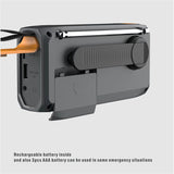 Portable DAB/FM Bluetooth Solar Receiver with Hand Crank - Emergency Outdoor Radio with LED Flashlight and SOS.