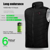 Electric Jackets 2 Areas Body Warmer Clothes USB Heated Vest Washable Winter Heating Jacket For Camping M-4XL