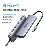 7 in 1 Type Hub with 4K@60HZ C to HDMI RJ45 SD TF Card Reader 3 USB 3.0 Ports for iPhone 15 Pro, ipad mini 6,ipad pro 2021,Huawei Matebook 13,Lenovo Thinkpad T480s,Samsung20