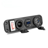 DIY Pre Wired Switch Dual USB Cigarette Lighter 4.2A 4in1 Panel Mount Socket Car Voltmeter