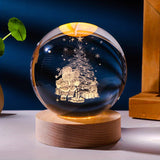 1pc Christmas Crystal Ball, Decoration Props Sparkling 3D Sculpture, Perfect Christmas Gift, Night Light And Table Decoration For Bedroom And Home Decoration