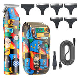 RESUXI 969 Barber Graffiti Clipper Electric Shaver Rechargeable Cordless Hair Cutting hine Beard Trimmer
