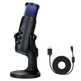 Mobile Phone Type-c Condenser Microphone 10 Modes RGB Rotation One Button Mute Adjustable Mic Desktop PC Accessories