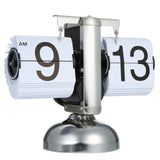 Small Scale Table Over Stainless Steel Flip Internal Gear Operated Quartz Clock with AutoPager, Chrome