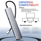Type C To 2 HDMI-compatible Dual Monitor with Gigabit RJ45 USB HUB PD 3.5mm SD/TF USB-C Data Transmission Adapter