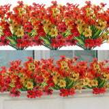 Artificial Outdoor Plants And 12 Bundles, UV Resistant Fake Flowers For Home Garden Decoration