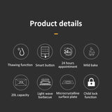 20L flat heating household fully automatic steam and bake all-in-one microwave oven