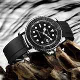 PINTIME Hot Sale Men Women Automatic Watch Transparent Back Case Mechanical Waterproof Sport Wristwatch