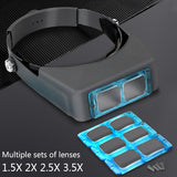 Head Wearing Magnifier Eye Loupe Watchmaker Third Hand Helmet Magnifying Glasses For Electronics Watch Repair Jewelry