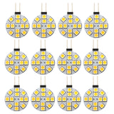 Top-12PCS Puck Lights Bulbs Side Pin Base Round G4 5050 12SMD LED RV Camper Home Reading Light