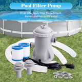 330 GPH Paddg Electric Water With 2 Cartridge Pumps Above Ground Pool Filter Pump
