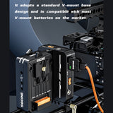 ZINE VM-HS2 Hot Swap/Shark Fin Dual Micro Mount V Lock Battery Adapter Plate w/ LEMO/ D-tap/ BP/ USB-C PD 100W