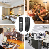 Mini Desktop Corded Lande Phone Fixed Telephone Wall Mountable Supports Mute/ Pause/ Redial Functions for Home Hotel Office