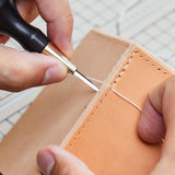 Awl DIY Since Leather Stitching LeatherCraft Sewing Hole Punch Handmade Stitcher Taper Diamond/French Shape with Wooden Handle