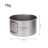 Titanium With Folding Handle Bowl Dinner Food Container Outdoor Pan Cookware Set Camping Supplies Picnic