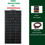 PET 18V 300W Flexible Monocrystale Solar Panel+30A Controller Solars Panels Charger For 12V Battery Car/Boat/ Home Waterproof