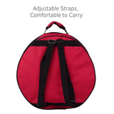 Compact Snare Drum Bag Backpack Case with Shoulder Strap Outside Pockets Musical Instrument Accessory Black