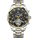 GUANQIN Tourbillon Mechanical Luxury Men's watches Stainless steel Waterproof Moon Phase Watch Sapphire Luminous watch for men
