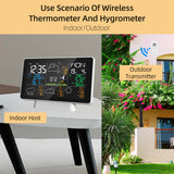 Tuya WIFI Station - 7.5'' Display Thermometer Hygrometer with Indoor/Outdoor Rain/Wind Gauge and Weather Forecast.