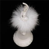 Feather Skirt Rotating Music Figurine, Manual Control Dancing Girl Musical Box For Girls