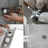 Stainless Steel Tile Opener Locator Marking Punching Positioning Ruler Ceramic Marble Glass or Drilg Hole Tools