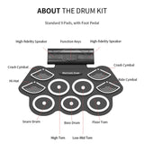 Digital Electronic Drum Kit Compact Size Usb Silicon Drum Set 9 Pads Drum Pads with Drumsticks for Students Beginner Gift