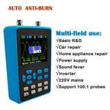 DSO2512G 120M Bandwidth 500MSa/s 2 In 1 Dual Channel Oscilloscope 10mV Minimum Vertical Sensitivity FFT Spectrum Analysis