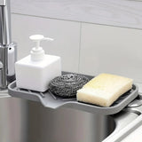 Large silicone holder, sink organizer, disc-shaped sponge drainage tray, soap dispenser, washer, 1 unit