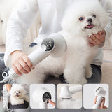 Low Noise with Slicker Brush Portable Hair Blower Adjustable Temp Blow Dryer for Cat Dog Pet Grooming Tool