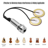 Acoustic Guitar Adhesive Instrument Pickup Mini Transducer with 1/4 Inch Jack for Violin Mandolin Ukulele