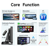 Wireless Touchscreen - 9'' IPS Portable Car Stereo with Apple Carplay & Android Auto, Rearview Camera, GPS