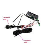 0.56" Digital 5~60v Voltmeter Clock Meter Inside / Outside Temperature Double Sensors for Automotive Motorcycle