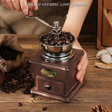 1set Wooden Classic Vintage Mini Manual Bean Grinder Press Pot Set Kitchen Coffee Utensils Home Handheld Coffee Bean