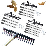 Heavy Duty 3.9/5.2/6.6FT Bow Rakes Lawns 17 Tines Metal Thatch Rake for Leveg Grass wer Beds Yards
